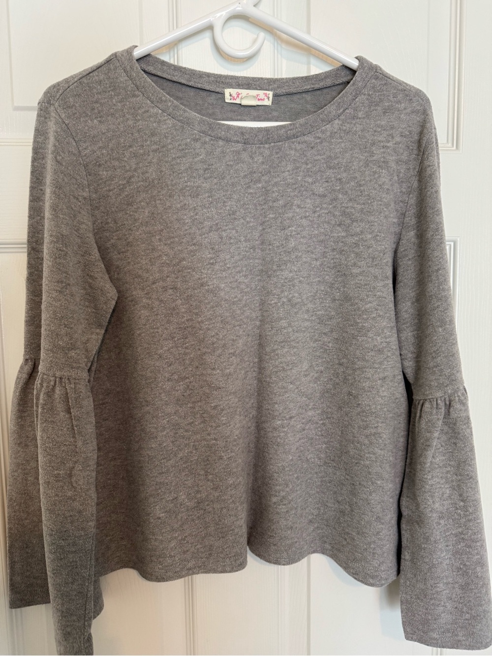 It's Our Time Gray Bell-Long Sleeve Top
